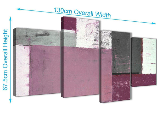 Plum Grey Abstract Painting Canvas Wall Art