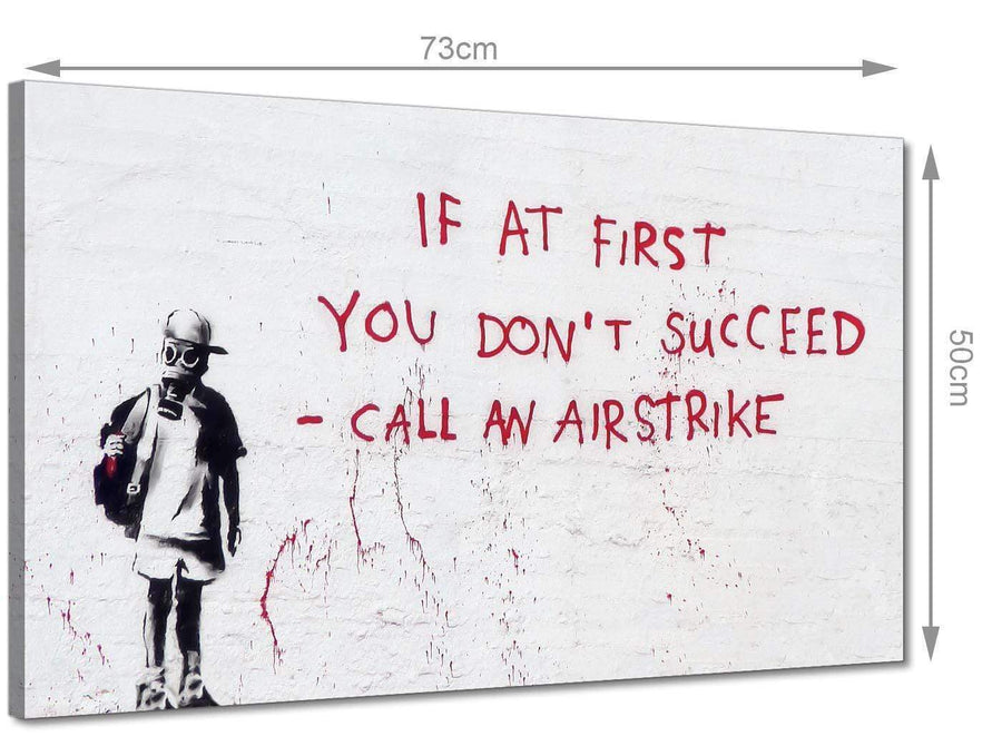 Large Banksy Canvas Art - Airstrike
