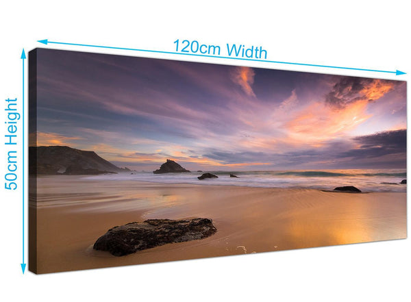 large purple plum seascape canvas wall art 120cmx50cm 1198