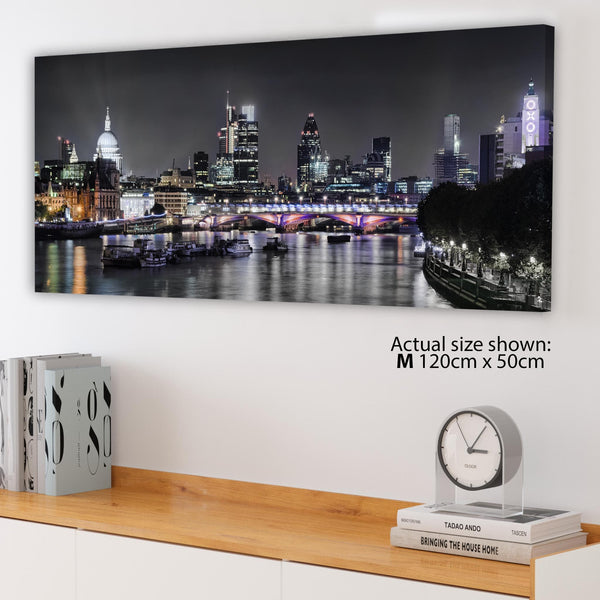 London Skyline at Night Cityscape Canvas