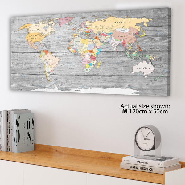 Map of World Canvas Art Print