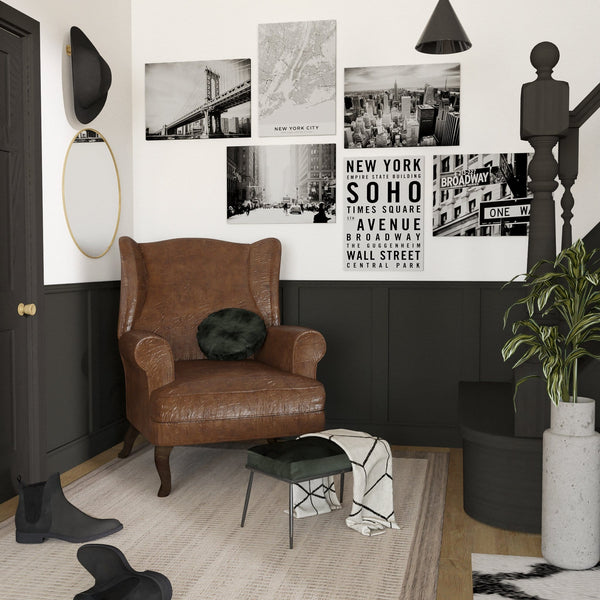 Black White New York Canvas - Gallery Wall Art Set XL - 185cm Wide