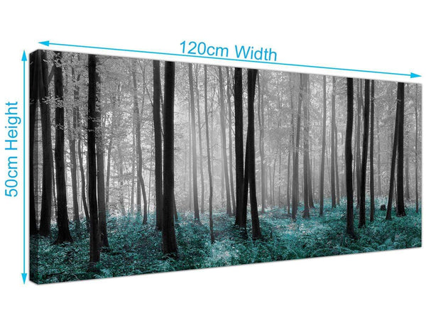 Teal Autumn Trees Canvas Print