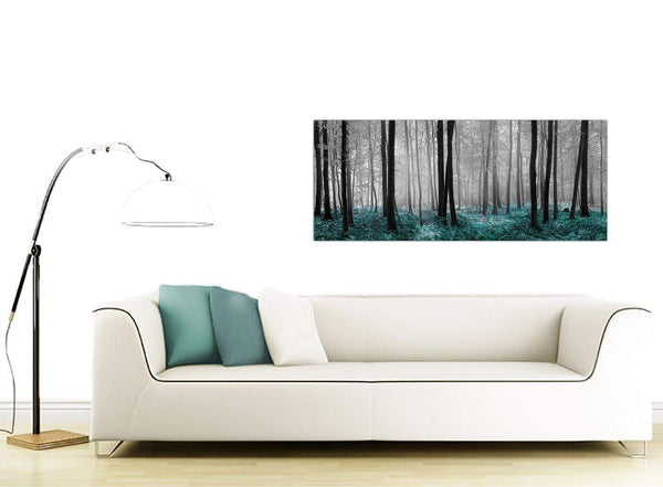 Teal Forest Landscape Canvas