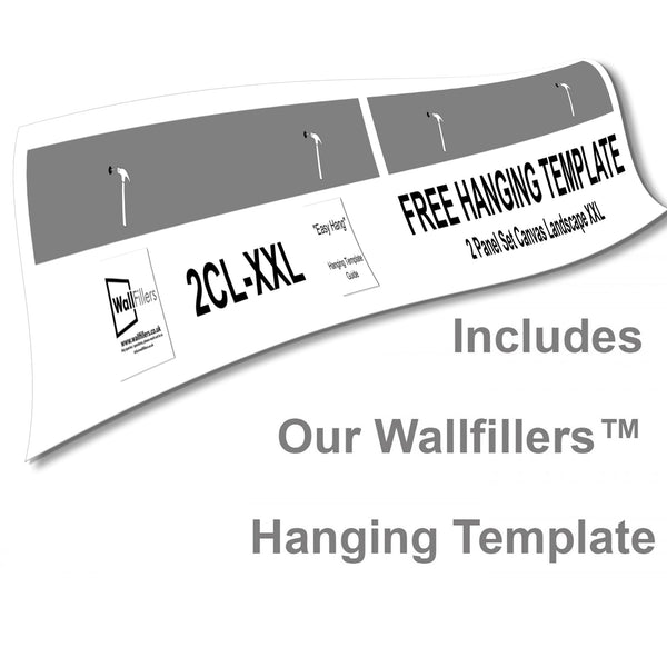 Blue Grey Black Canvas Wall Art - Trees Leaves Blossom - Set of 2 Pictures Canvas Wall Art Print