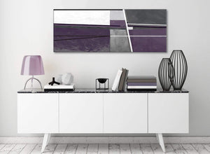 Aubergine Grey Painting Living Room Canvas Wall Art Accessories - Abstract 1392 - 120cm Print