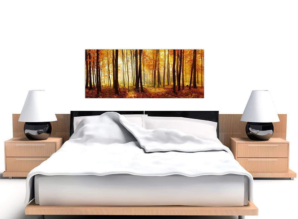 Orange Autumn Forest Trees Canvas Wall Art
