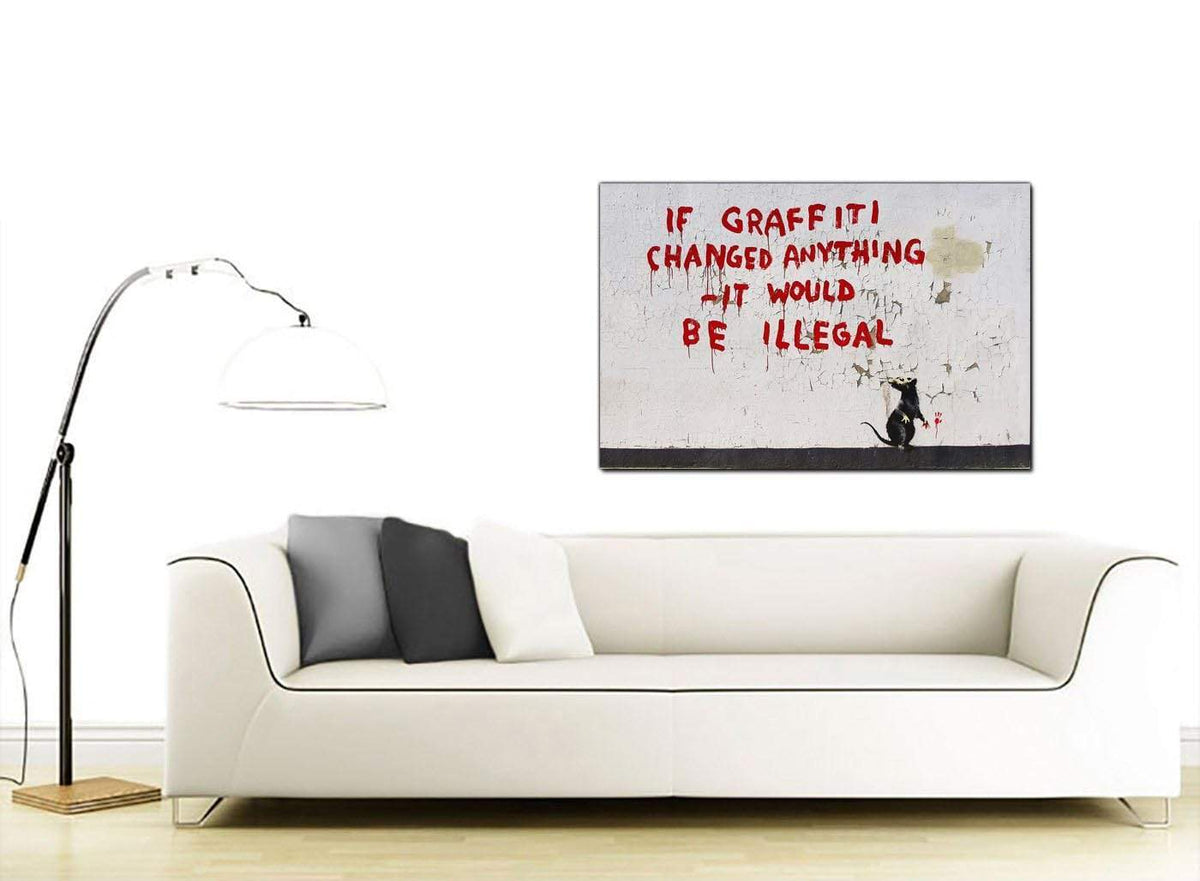 Banksy If Graffiti Changed Anything Modern Canvas Art