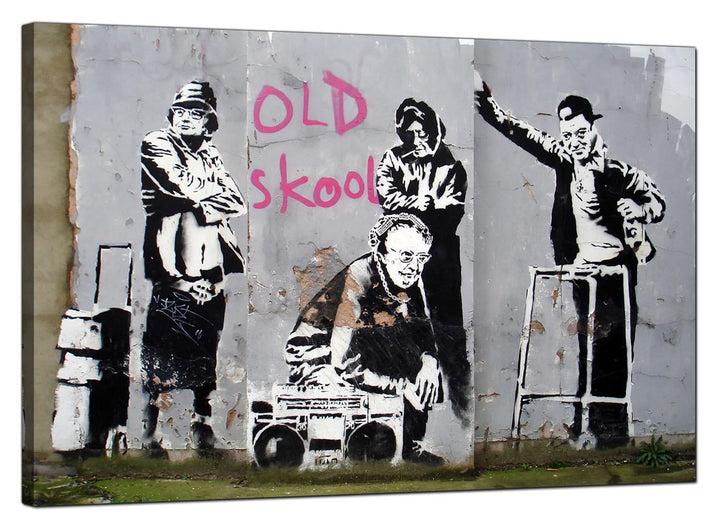 Banksy Canvas Pictures - Old Skool B Boy Grannies - Urban Art - 173L