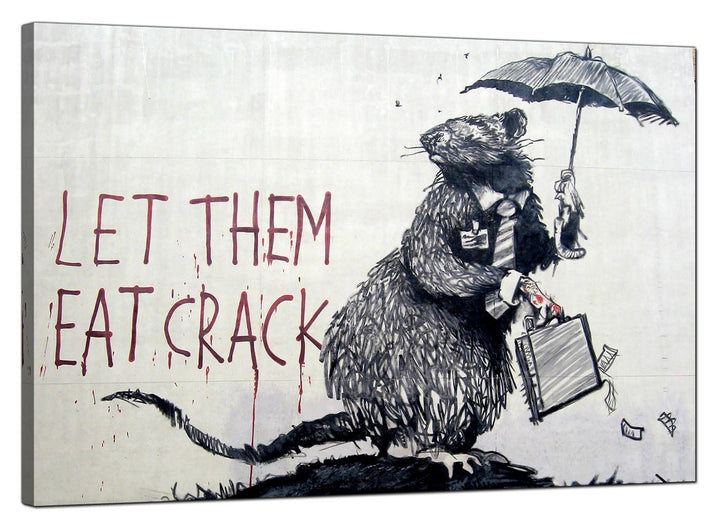 Banksy Canvas Pictures - Wall Street Rat Banker Let Them Eat Crack - Urban Art - 174L