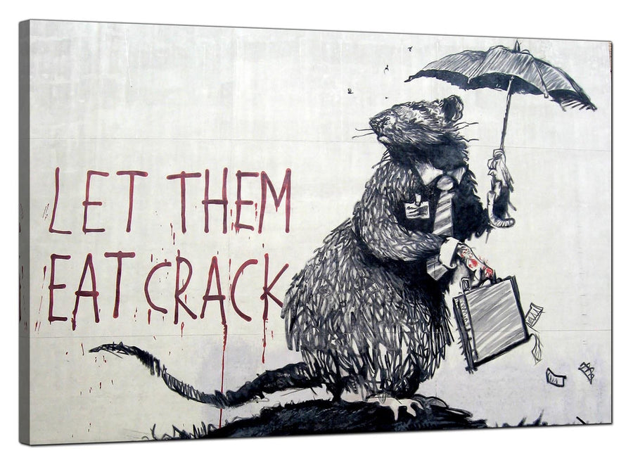 Banksy Canvas Pictures - Wall Street Rat Banker Let Them Eat Crack - Urban Art