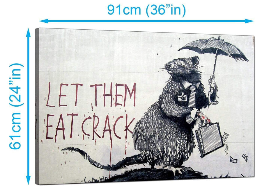 Banksy Canvas Prints UK - Wall Street Rat Banker Let Them Eat Crack - Graffiti Art