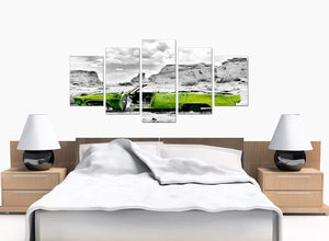 Set Of Five Extra-Large Green Canvas Picture
