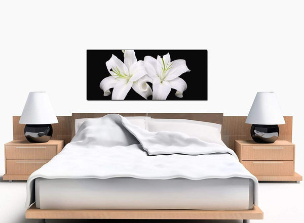 Lily Floral Extra-Large Black and White Canvas Picture