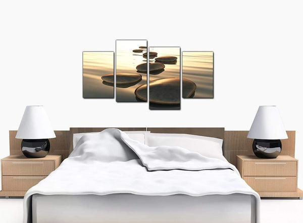 Set Of 4 Cheap Brown Canvas Prints