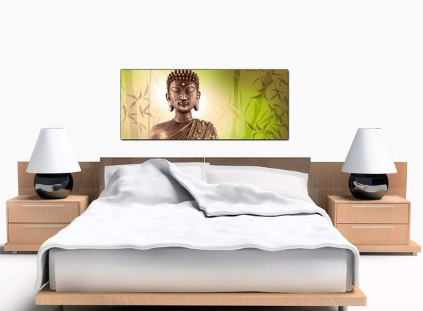 Meditation Buddha Bedroom Green Canvas Prints