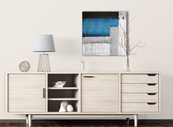 Blue Grey Painting Stairway Canvas Wall Art Decorations - Abstract 1s423m - 64cm Square Print