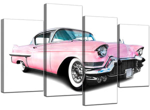 Set Of Four Extra-Large Pink Canvas Prints
