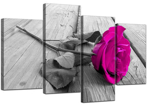 4 Piece Set of Cheap Pink Canvas Picture