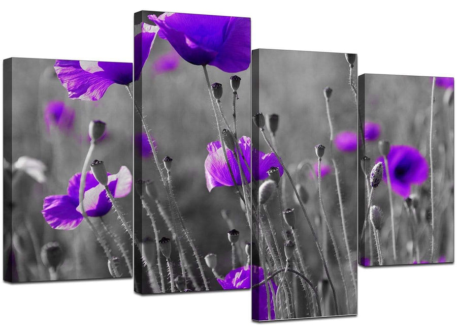 Set Of 4 Extra-Large Purple Canvas Art