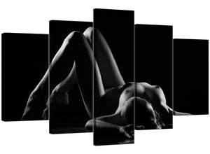 Set Of Five Modern Black White Canvas Pictures