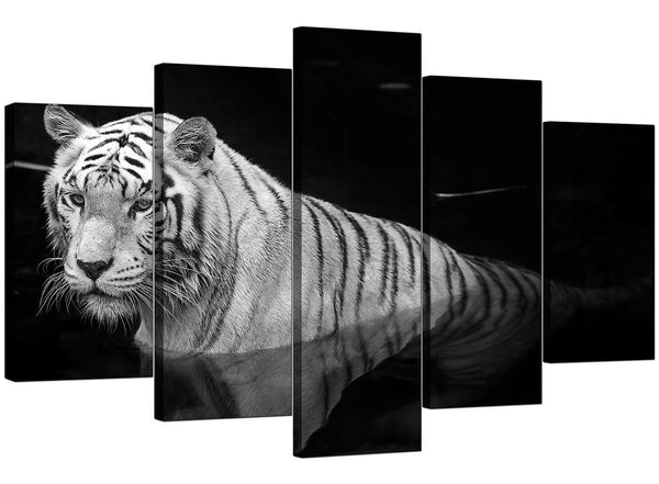 Five Part Set of Extra-Large Black White Canvas Prints