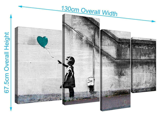 cheap banksy balloon girl canvas art teal 4220.jpg