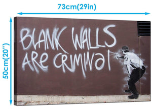 Banksy Canvas Art Prints - Policeman Spraying Blank Walls are Criminal Graffiti - Graffiti Art