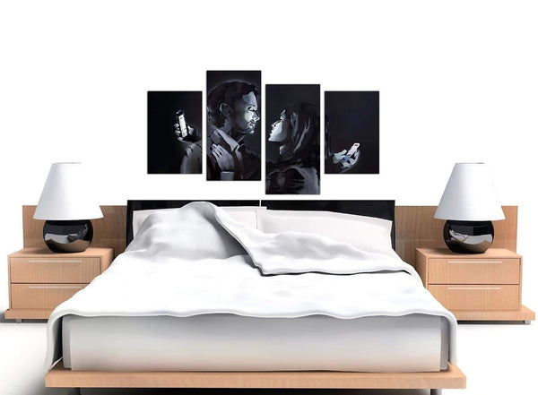 Banksy Mobile Lovers Graffiti Canvas Wall Art