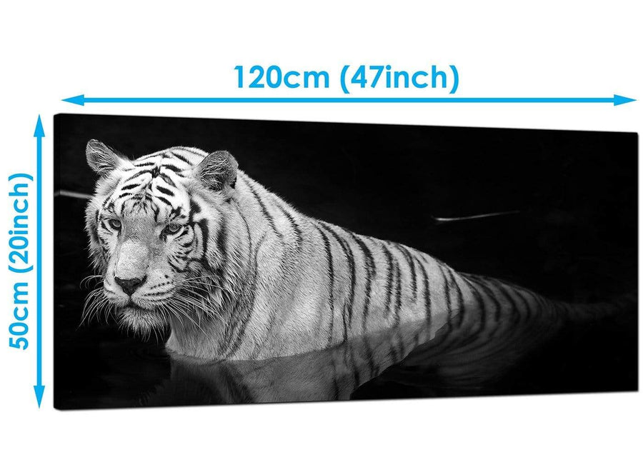 Living-Room Black White Extra Large Canvas of Tiger
