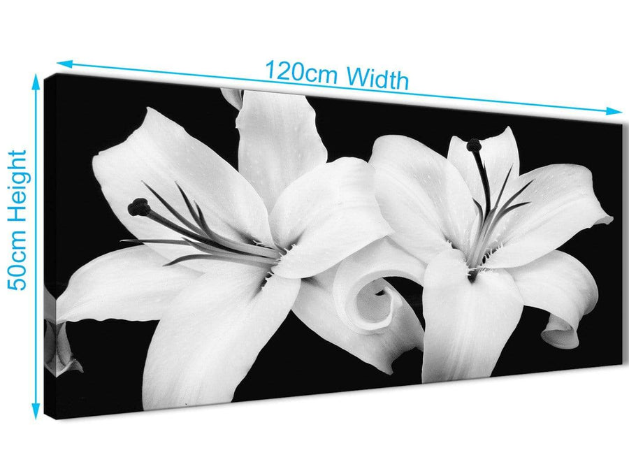 Cheap Black White Lily Flower Living Room Canvas Wall Art Accessories - 1458 - 120cm Print