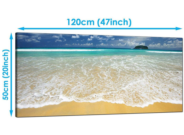 Living-Room Blue Panoramic Canvas of Beach