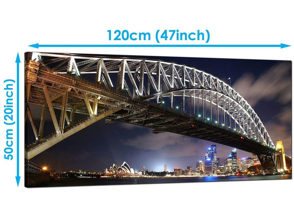 Modern Blue Large Canvas of Sydney Harbour