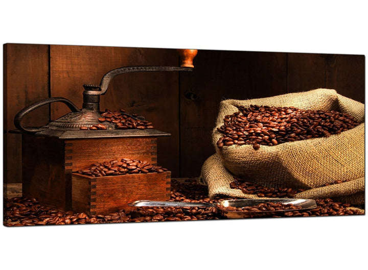 Brown Kitchen Wide Canvas of Coffee Beans - 4062