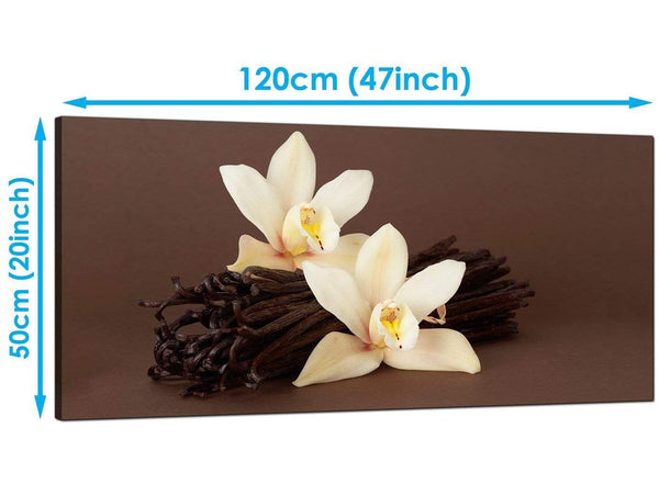 Bedroom Brown Large Canvas of Flowers