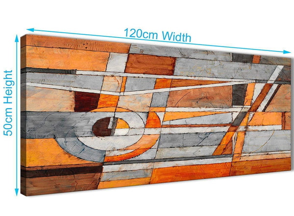 Cheap Burnt Orange Grey Painting Living Room Canvas Pictures Accessories - Abstract 1405 - 120cm Print