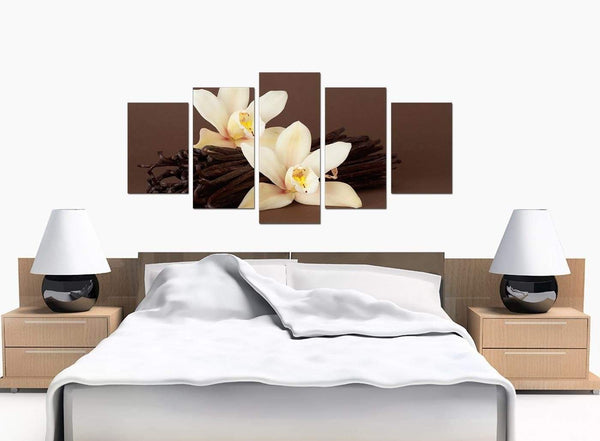 Set Of 5 Bedroom Brown Canvas Pictures