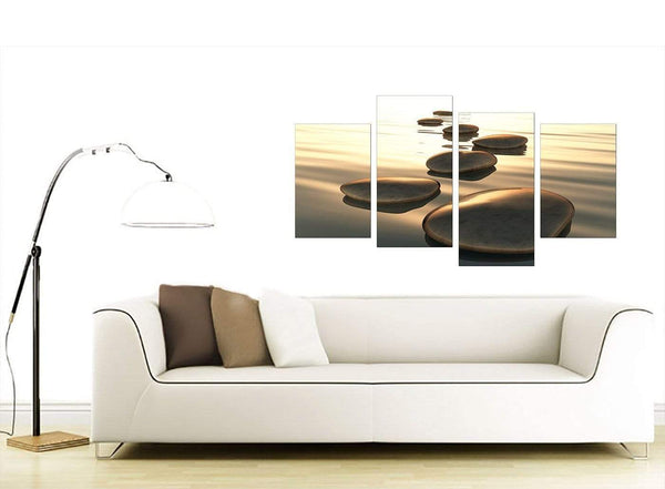 4 Piece Set of Living-Room Brown Canvas Prints