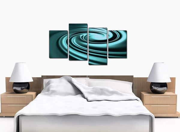 Four Part Set of Cheap Teal Canvas Art