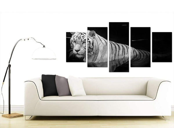 Five Part Set of Extra-Large Black White Canvas Prints