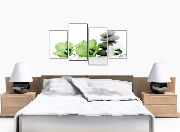 Four Part Set of Bedroom Green Canvas Prints