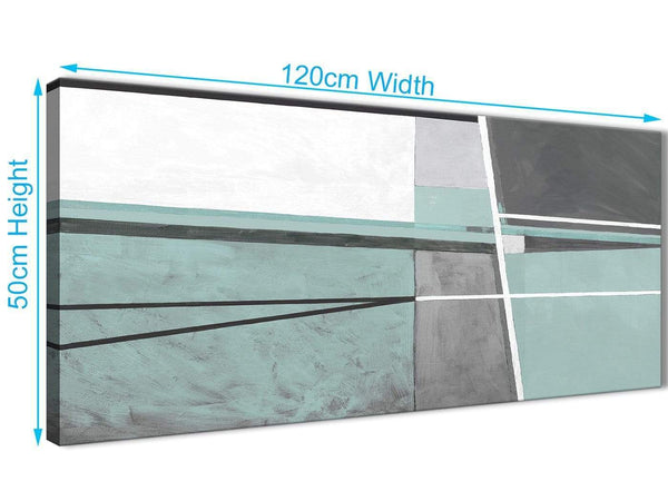 Cheap Duck Egg Blue Grey Painting Bedroom Canvas Pictures Accessories - Abstract 1396 - 120cm Print