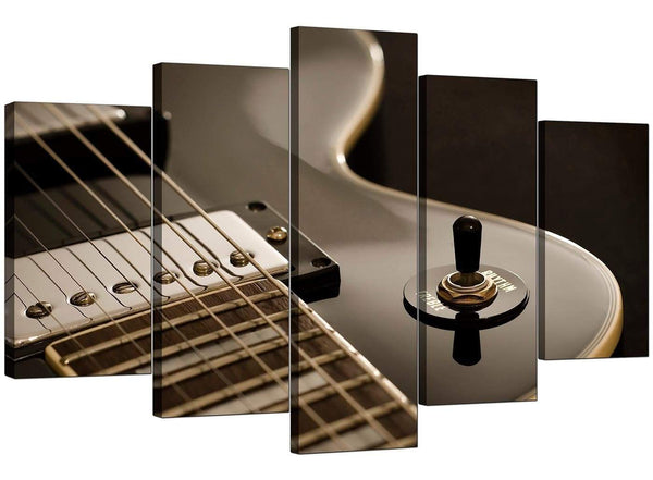 Five Part Set of Living-Room Black White Canvas Wall Art
