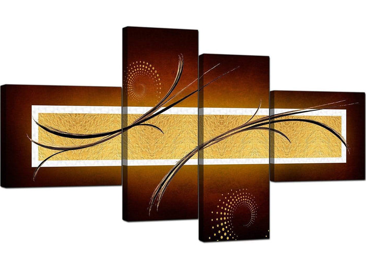 Set Of Four Extra-Large Brown Canvas Picture - 4090