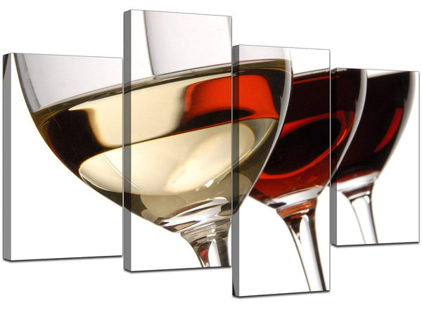 Set Of 4 Cheap Red Canvas Pictures