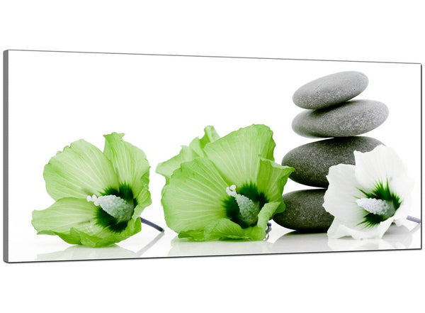 Green Living Room Wide Canvas of Flower