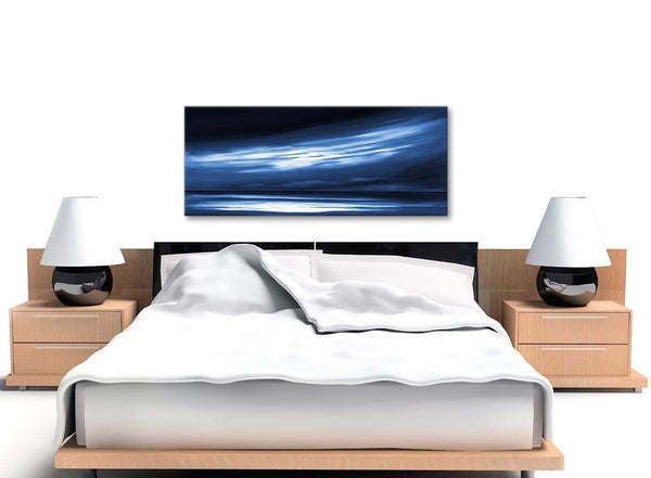 Cheap Indigo Blue White Abstract Sunset Modern Canvas Wall Art Modern 120cm Wide 1332 For Your Dining Room