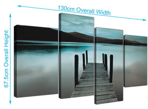 cheap large lake district jetty canvas prints uk teal 4237