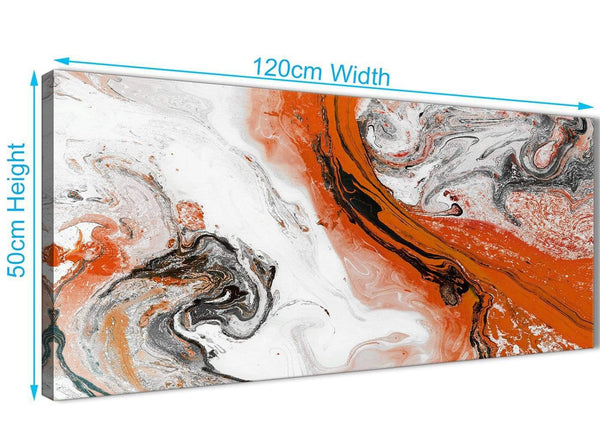 Cheap Orange and Grey Swirl Bedroom Canvas Wall Art Accessories - Abstract 1461 - 120cm Print