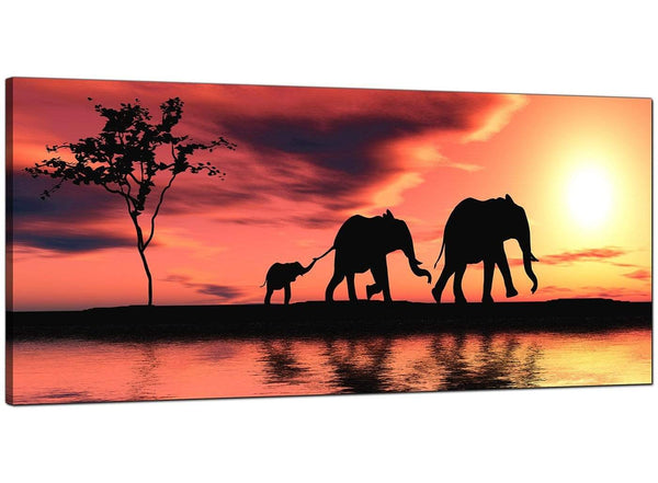 Orange Bedroom Wide Canvas of African Sunset